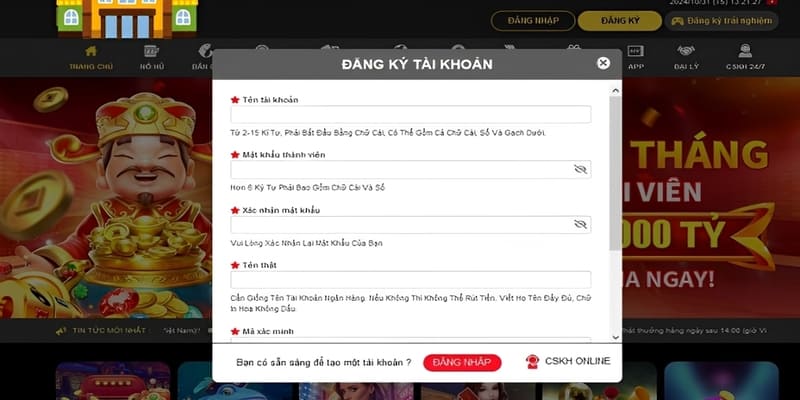 đăng ký tài khoản cá cược Hubet đơn giản